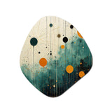 Colorful Mid Century Minimalist Oasis III - Asymmetric Metal Wall Art