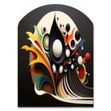 Minimalist Colorful Spheres And Waves I - Asymmetric Metal Wall Art