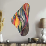 Vintage Colourful Pastel Leaves Watercolor Gray I - Asymmetric Metal Wall Art
