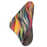 Vintage Colourful Pastel Leaves Watercolor Gray I - Asymmetric Metal Wall Art