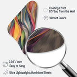 Vintage Colourful Pastel Leaves Watercolor Gray I - Asymmetric Metal Wall Art