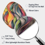 Vintage Colourful Pastel Leaves Watercolor Gray I - Asymmetric Metal Wall Art