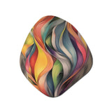Vintage Colourful Pastel Leaves Watercolor Gray I - Asymmetric Metal Wall Art