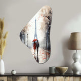 Love In Paris Vintage Watercolor I - Asymmetric Metal Wall Art