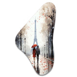 Love In Paris Vintage Watercolor I - Asymmetric Metal Wall Art