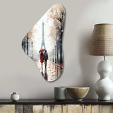 Love In Paris Vintage Watercolor I - Asymmetric Metal Wall Art