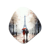 Love In Paris Vintage Watercolor I - Asymmetric Metal Wall Art