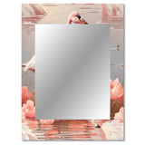 Vintage Flamingo Charm - Animal Print Wall Mirror