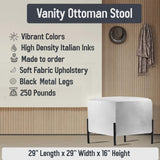 Pink And Black Cat Pattern For Nursery - Upholstered Animal Print Vanity Stool