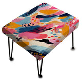 Pink And Blue Abstract Paint Stripes - Upholstered Modern Vanity Stool
