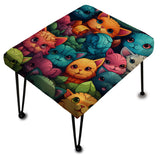 Colorful Curious Feline Army Wallpaper For Kids - Upholstered Modern Vanity Stool