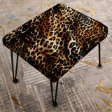Victorian Elegance Leopard - Upholstered Classic Vanity Stool