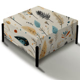 Antique Beige Vintage Minimalism Boho Pattern - Upholstered Floral Vanity Stool