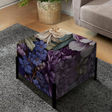 Deep Emerald Purplepeonies Enchante - Upholstered Cottage Vanity Stool