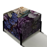 Deep Emerald Purplepeonies Enchante - Upholstered Cottage Vanity Stool