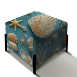 Coastal Seashells Coastal Pattern - Upholstered Beachy Vanity Stool