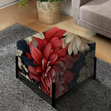 Mystic Red Damask Whispers - Upholstered Bohemian Vanity Stool
