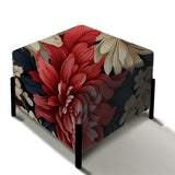 Mystic Red Damask Whispers - Upholstered Bohemian Vanity Stool
