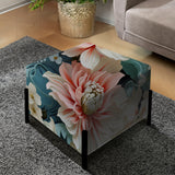 Pink And White Paisley Garden Dream - Upholstered Cottage Vanity Stool