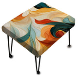 Multicolor Electic Waves Art - Upholstered Bohemian Vanity Stool