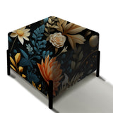 Cottage Floral Autumn Collage - Upholstered Cottage Vanity Stool
