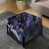 Lavender Fluttering Butterflies Pattern - Upholstered Classic Vanity Stool