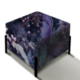 Lavender Fluttering Butterflies Pattern - Upholstered Classic Vanity Stool