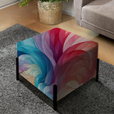 Colorful Watercolor In Motion - Upholstered Modern Vanity Stool