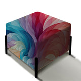 Colorful Watercolor In Motion - Upholstered Modern Vanity Stool