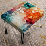 Colorful Playful Polyhedra Wonders - Upholstered Modern Vanity Stool