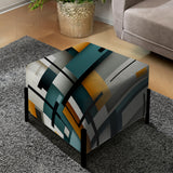Metropolitan Cubic Geometric Patterns - Upholstered Modern Vanity Stool