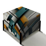 Metropolitan Cubic Geometric Patterns - Upholstered Modern Vanity Stool