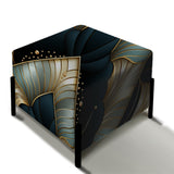 Emerald And Gold Art Deco Glamour Grandeur - Upholstered Modern Vanity Stool