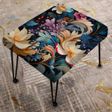 Enchanted Paisley Gard Marble Pattern - Upholstered Marble Vanity Stool - Glam Ottoman