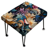 Enchanted Paisley Gard Marble Pattern - Upholstered Marble Vanity Stool - Glam Ottoman