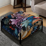 Enchanted Paisley Gard Marble Pattern - Upholstered Marble Vanity Stool - Glam Ottoman