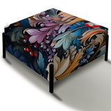 Enchanted Paisley Gard Marble Pattern - Upholstered Marble Vanity Stool - Glam Ottoman