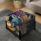 Enchanted Paisley Gard Marble Pattern - Upholstered Marble Vanity Stool - Glam Ottoman