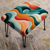 Mod Wave Revival - Upholstered Eclectic Modern Vanity Stool