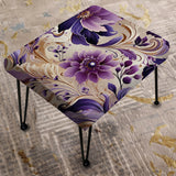 Purple Lavender Persian Paisleys - Upholstered Bohemian Vanity Stool