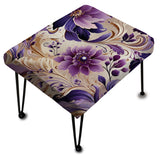 Purple Lavender Persian Paisleys - Upholstered Bohemian Vanity Stool