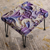 Purple Lavender Persian Paisleys - Upholstered Bohemian Vanity Stool