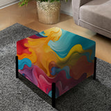 Popart Colorful Playful Mirage - Upholstered Eclectic Modern Vanity Stool