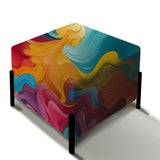 Popart Colorful Playful Mirage - Upholstered Eclectic Modern Vanity Stool