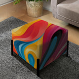 Multicolor Swirling Harmony Waves - Upholstered Modern Vanity Stool