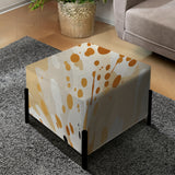 Beige Sphinx Spots - Upholstered Modern Vanity Stool