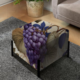 Purple Tuscan Vineyard Vines - Upholstered Cottage Vanity Stool
