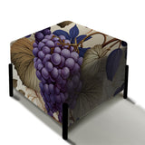 Purple Tuscan Vineyard Vines - Upholstered Cottage Vanity Stool