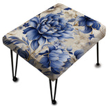 Cobalt Blue Victorian Intricacies Victorian Pattern - Upholstered Cottage Vanity Stool