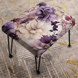 Ethereal Floral Delight Victorian Pattern - Upholstered Cottage Vanity Stool